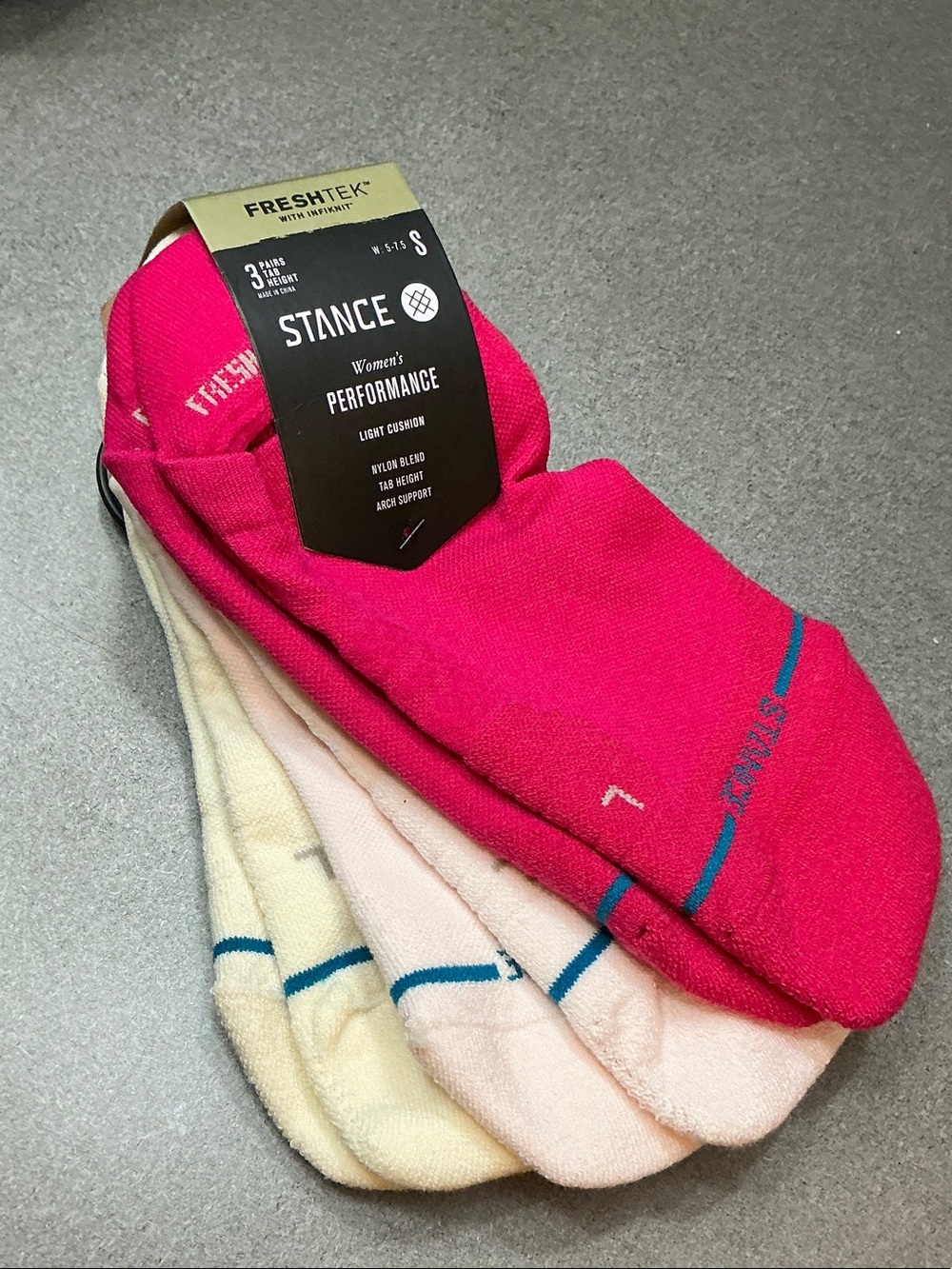 Stance Socks 3 pack. NEW in pkg . Tab Height light cushion